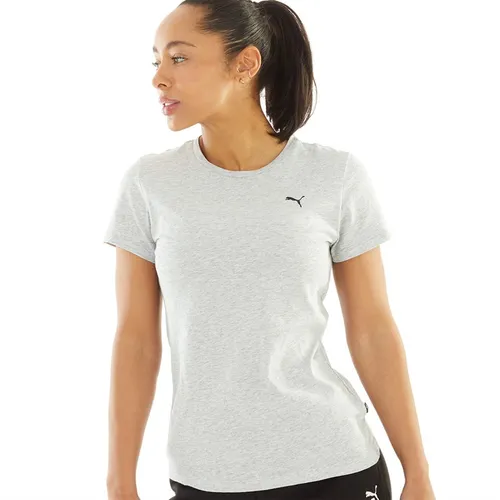 Puma Womens Essentials Small Logo T-Shirt Light Grey Heather