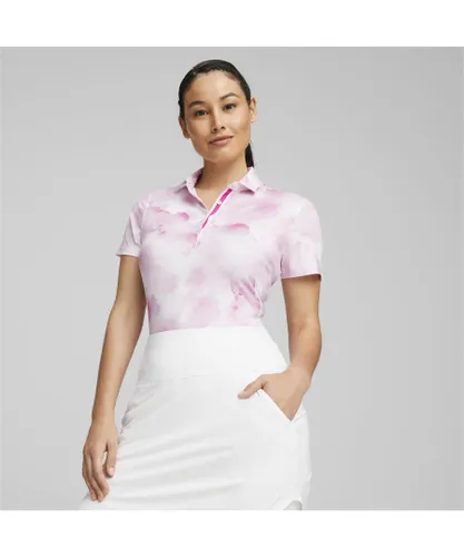 Puma Womens Mattr Cloudy Golf Polo Shirt - Pink Recycled Polyester