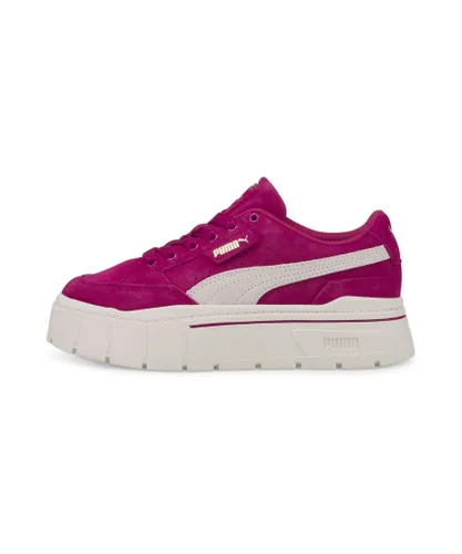 Puma Womens Mayze Stack Suede Trainers - Pink