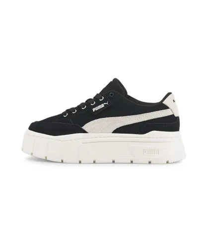 Puma Womens Mayze Stack Trainers Sports Shoes - Black Leather