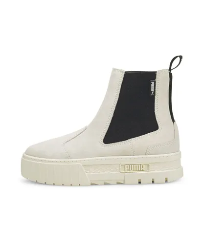 Puma Womens Mayze Suede Chelsea Boots - White Leather