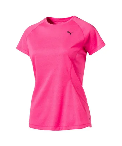 Puma Womens Nightcat Short Sleeved Tee Training Reflective Top Pink 515080 03 Textile