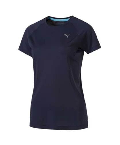 Puma Womens Powercool Speed Short Sleeved Tee Training T-Shirt Navy 515094 01 Cotton