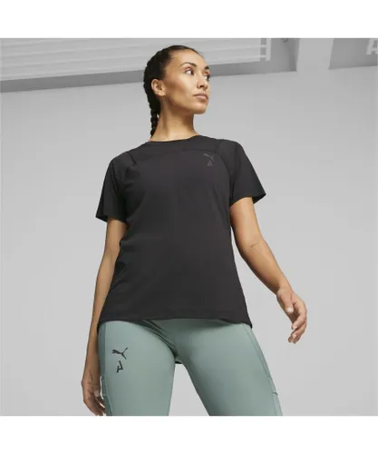 Puma Womens SEASONS coolCELL Trail Running T-Shirt - Black Nylon