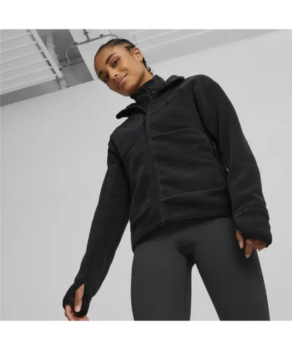 Puma Womens SEASONS Full-Zip Running Fleece - Black