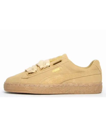 Puma Womens Suede Heart Leopard Trainers - Beige Leather (archived)