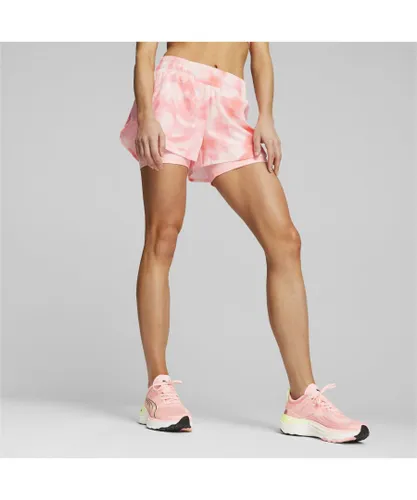 Puma Womens Ultraweave 2-in-1 Running Shorts - Pink Polyester recycled