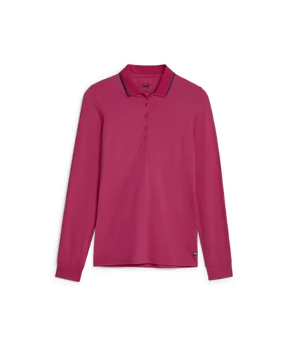 Puma Womens W Cloudspun Long Sleeve Polo Shirt - Pink