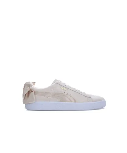 Puma Womenss Suede Bow Varsity Trainers in Off White - Natural