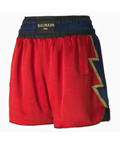 Puma x Balmain Stretch Waist Red Womens Boxing Shorts 596887 01