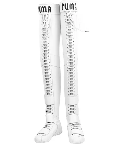 Puma x Fenty Over The Knee Boots - Womens - White Leather