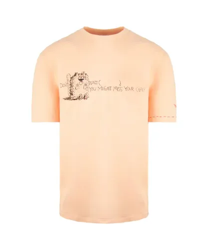 Puma x Michael Lau Long Tee Short Sleeve Crew Neck Peach Mens T-Shirt 530362 26 Cotton