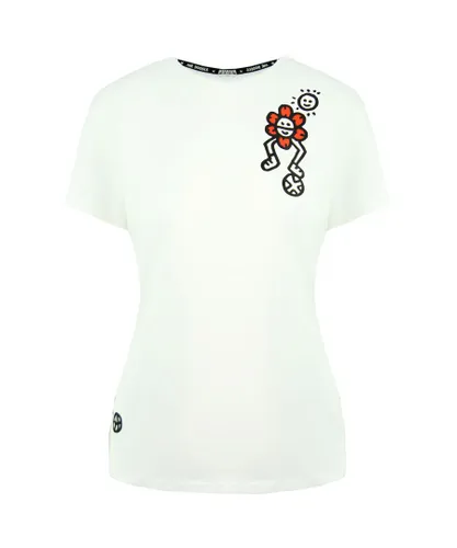 Puma x Mr Doodle Short Sleeve Crew Neck White Womens T-Shirt 598691 02 Cotton