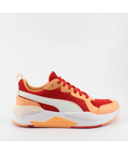 Puma X-Ray Red Orange Textile Mens Lace Up Trainers 372602 05