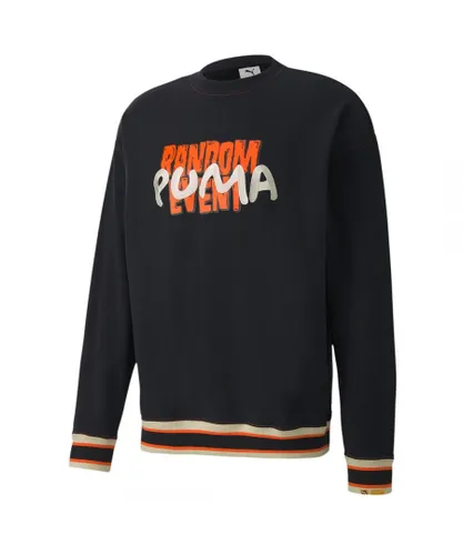 Puma x RDET Randomevent Long Sleeve Crew Neck Mens Black Sweaters 596663 01 Cotton