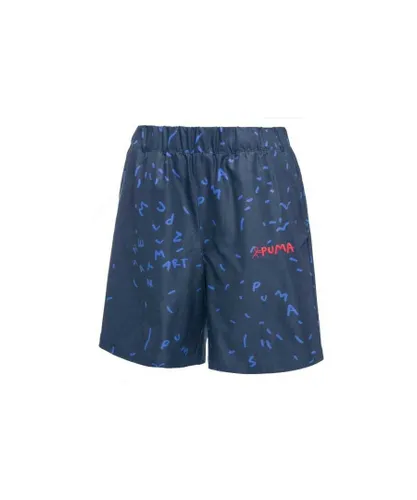 Puma x Shantell Martin Womens Shorts AOP Pants Navy 575479 50 - Blue Textile