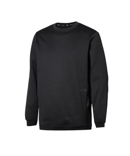 Puma x Stampd Mens Crew Neck Sweatshirt Textured Jumper 571709 01 - Black Textile