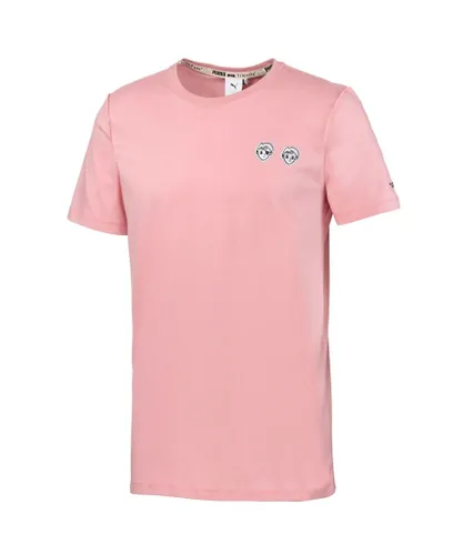 Puma x Tyakasha Tee Mens T-Shirt Embroidered Pink Top 595735 14