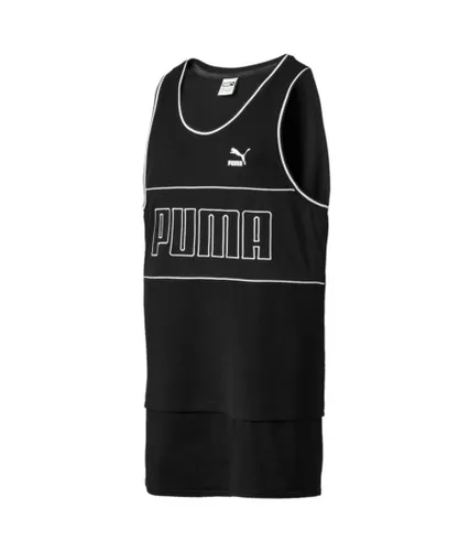 Puma Xtreme Mens Tank Long Sleeveless Gym Training Vest Black 573545 01 Textile