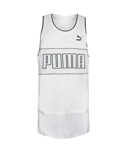 Puma Xtreme Mens Tank Long Sleeveless Gym Training Vest White 573545 02 Textile