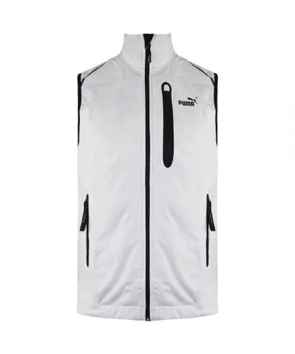 Puma Zip Up Graphic Logo Sleeveless Light Grey Mens Vest 506813