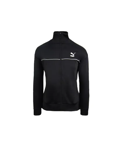 Puma Zip Up Track Jacket Long Sleeve Black Womens Top 595943 01
