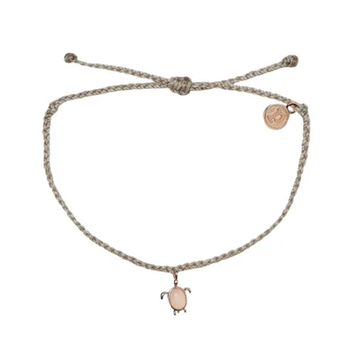 Pura Vida Sea Turtle Rose Gold Bracelet - Light Grey - O/S