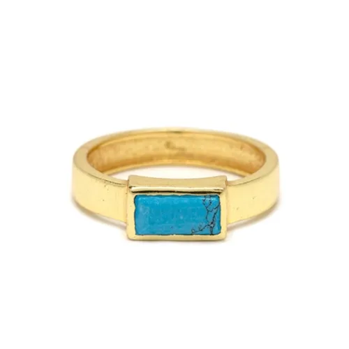 Pura Vida Tulum Turquoise Ring - Gold - 6 (16.4mm)