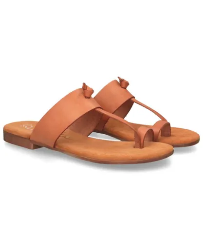 Purapiel Womens Flat Sandal Atlantic In Brown Leather