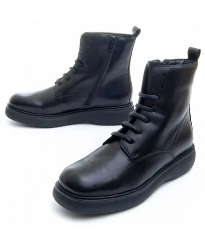 Purapiel Womens Platform Boot Grannada4 In Black Leather