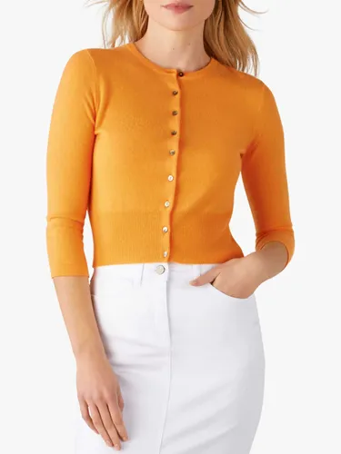 Pure Collection Cashmere Boyfriend Cardigan, Apricot - Apricot - Female