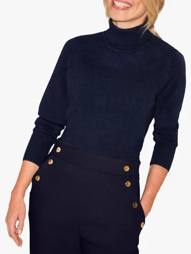 Pure Collection Cashmere Roll Neck Jumper - Navy - Female