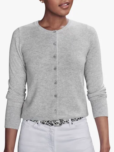 Pure Collection Crew Neck Cashmere Cardigan - Grey - Female