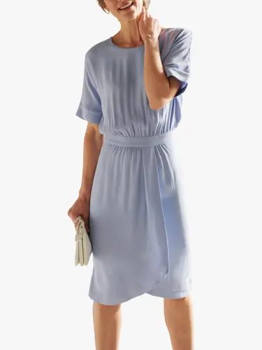 Pure Collection Frill Detail Dress, Light Blue - Light Blue - Female