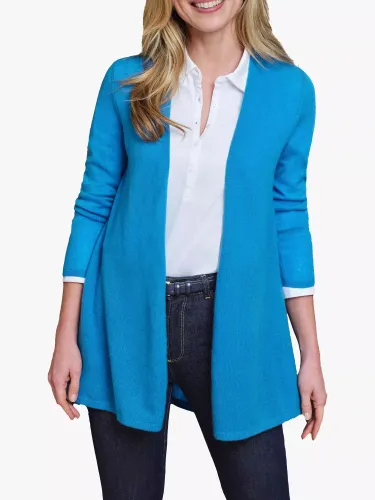 Pure Collection Gassato Cashmere Swing Cardigan - Deep Turquoise - Female