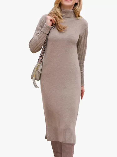 Pure Collection Knitted Jumper Midi Dress, Oatmeal - Oatmeal - Female