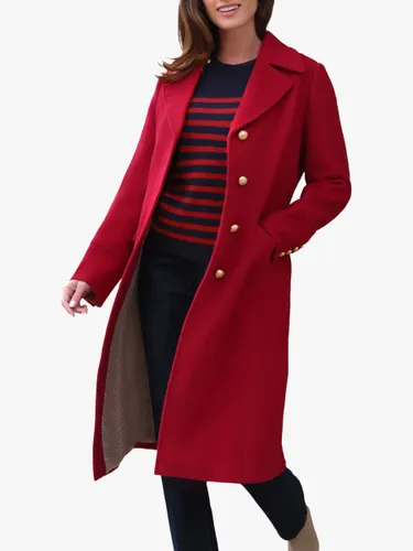 Pure Collection Luxury Wool Coat, Red - Red - Female