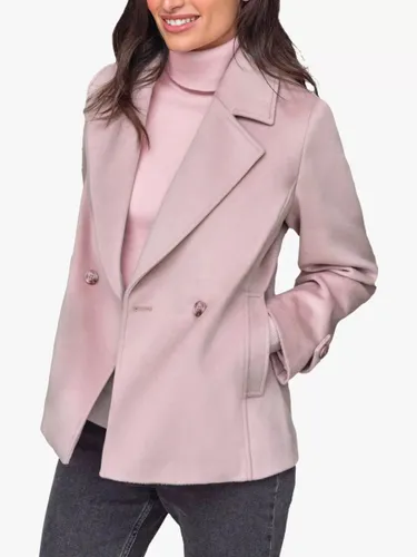 Pure Collection Short Wool Coat, Pale Pink - Pale Pink - Female