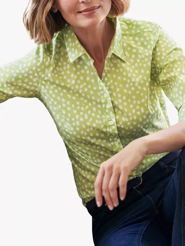 Pure Collection Spot Print Cotton Shirt - Chartreuse - Female