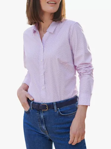 Pure Collection Spot Print Cotton Shirt - Lilac - Female