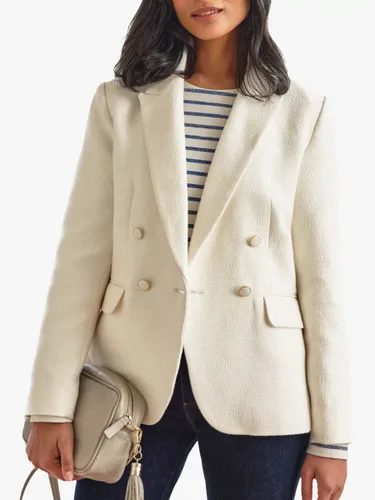 Pure Collection Textured Double Breasted Blazer - Ivory - Female