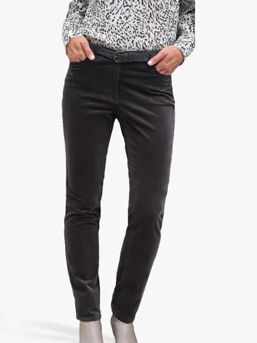 Pure Collection Washed Velvet Jeans - Pewter - Female