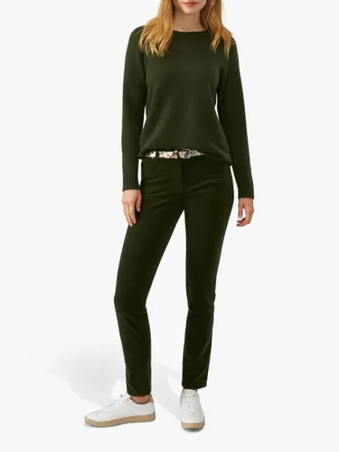 Pure Collection Washed Velvet Jeans - Rich Olive - Female