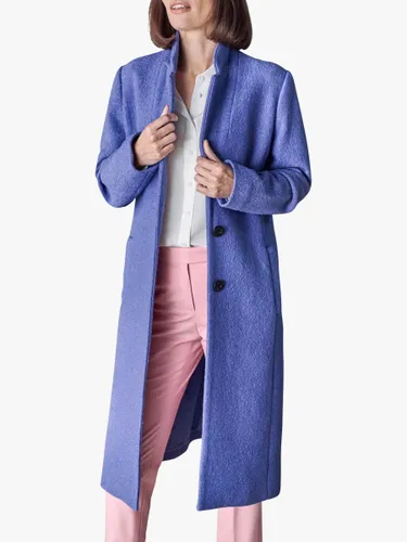 Pure Collection Wool Blend Midi Coat, Bluebell - Bluebell - Female