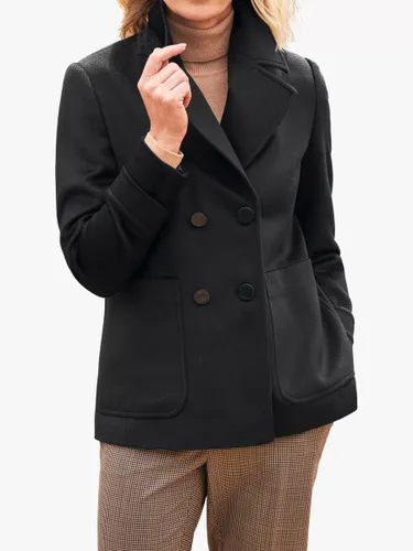 Pure Collection Wool Pea Coat, Black - Black - Female