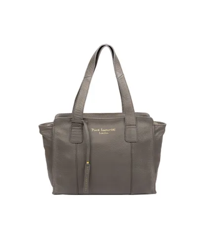 Pure Luxuries Womens 'Alexandra' Grey Leather Handbag - One Size