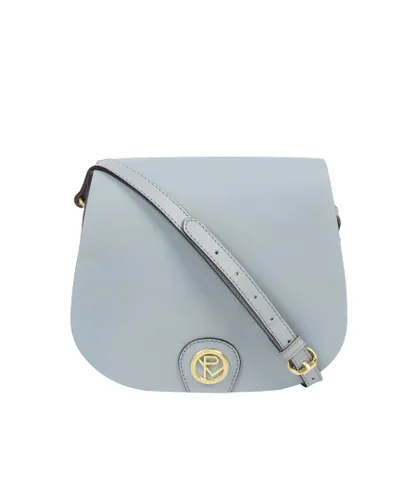 Pure Luxuries Womens 'Ambleside' Cashmere Blue Leather Cross Body Bag - One Size
