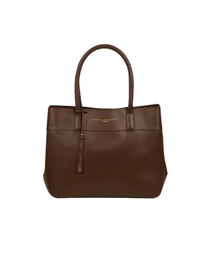 Pure Luxuries Womens 'Amesbury' Ombré Chestnut Vegetable-Tanned Leather Handbag - One Size