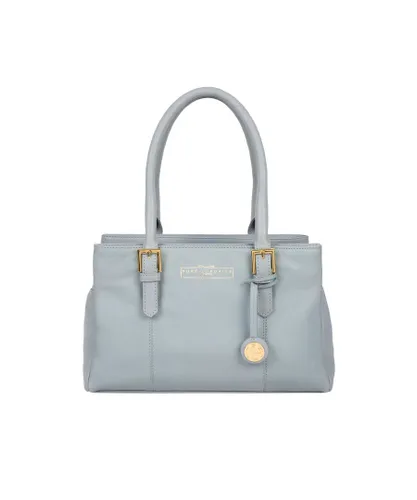 Pure Luxuries Womens 'Astley' Cashmere Blue Leather Handbag - One Size