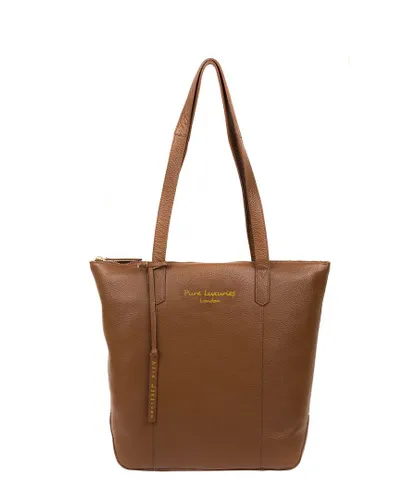 Pure Luxuries Womens 'Blendon' Tan Leather Tote Bag - One Size